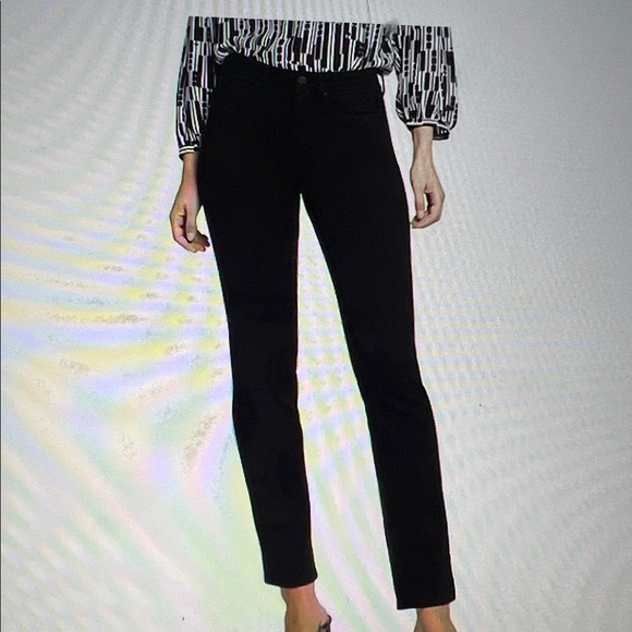 NYDJ Denim - NYDJ Women's Sheri Slim Mid Rise Stretch Black Jeans Size 8